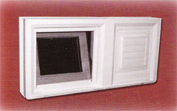 Hopper with dryer vent window